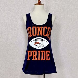 Victoria’s Secret PINK navy Denver Broncos football burnout fabric tank